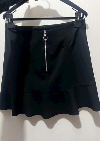 Siyah Volanlı Mini Etek - Görsel 4