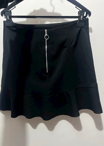 Siyah Volanlı Mini Etek - Görsel 3