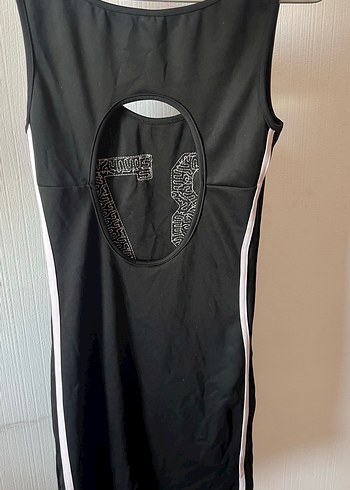 Siyah Payetli Straplez Spor Midi Elbise - Görsel 4