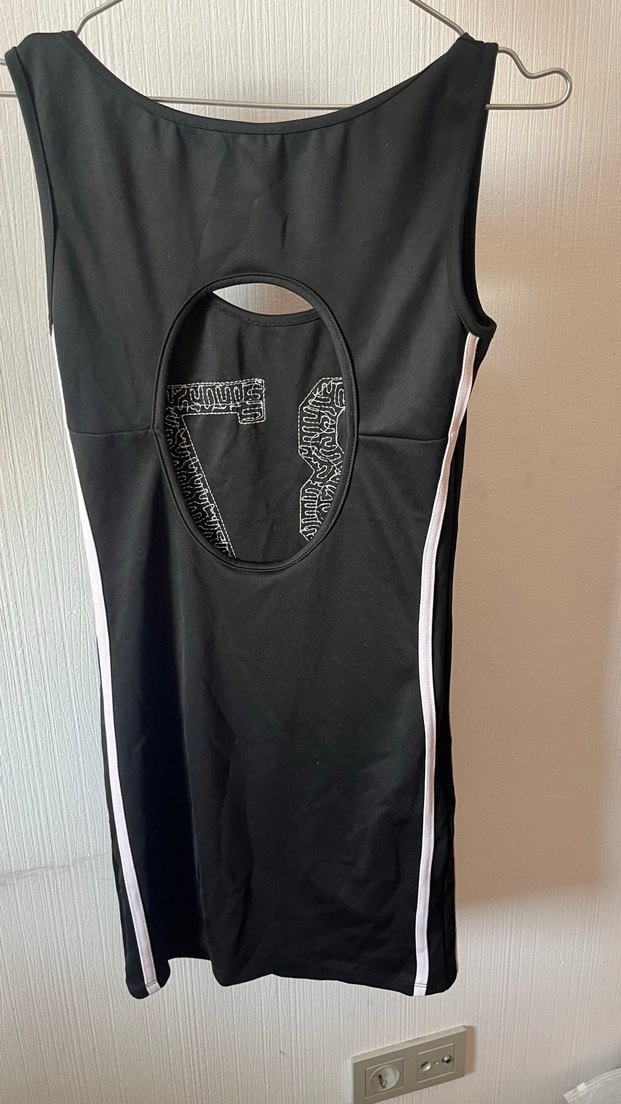 Siyah Payetli Straplez Spor Midi Elbise - Görsel 5