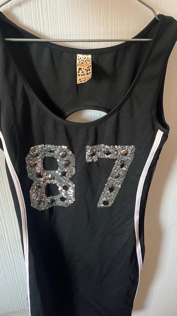 Siyah Payetli Straplez Spor Midi Elbise - Görsel 3