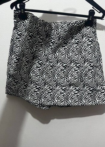 Zebra Desenli Mini Pilili Etek şortlu - Görsel 2