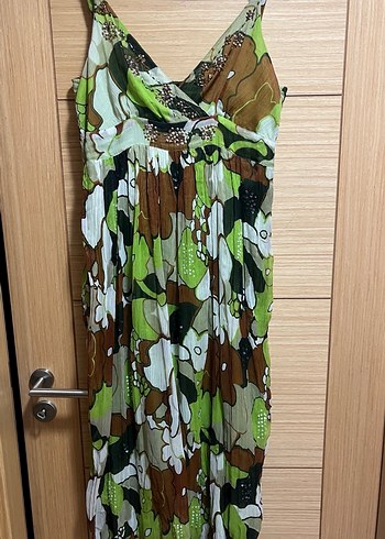 Bohem Kamuflaj Desenli Uzun Elbise - Görsel 7