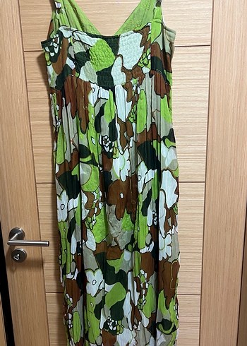 Bohem Kamuflaj Desenli Uzun Elbise - Görsel 3