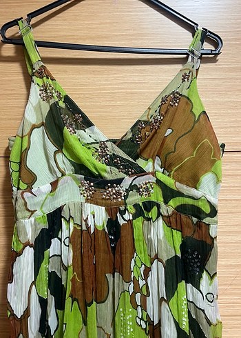 Bohem Kamuflaj Desenli Uzun Elbise - Görsel 2