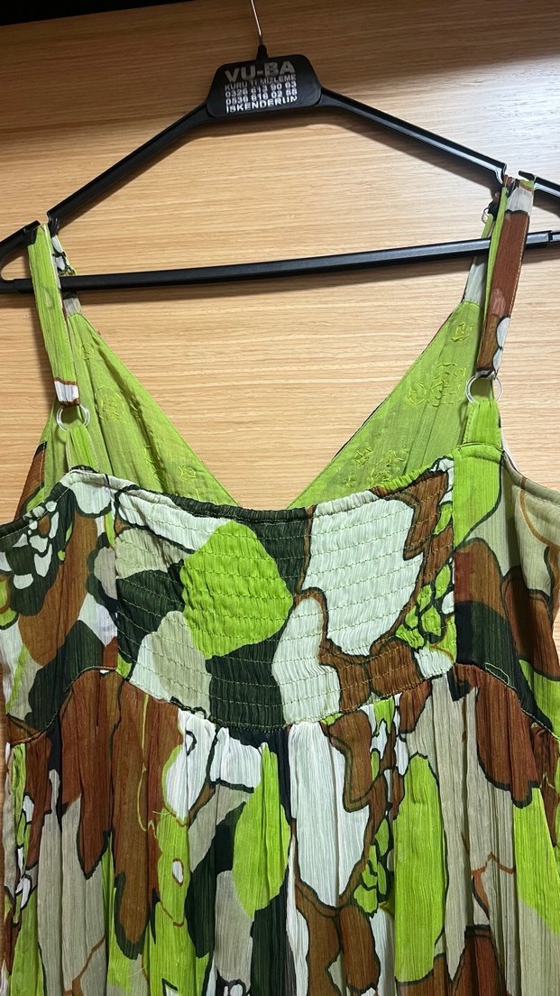 Bohem Kamuflaj Desenli Uzun Elbise - Görsel 4