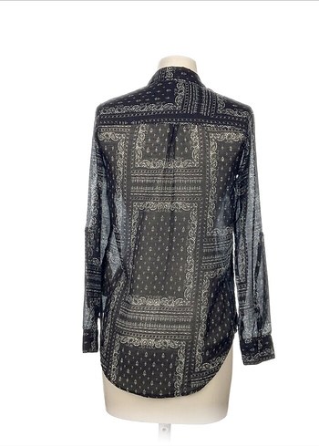 Gri Bohem Uzun Kollu Gömlek - Görsel 3