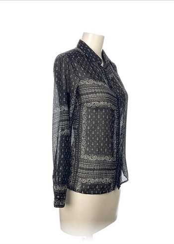 Gri Bohem Uzun Kollu Gömlek - Görsel 2