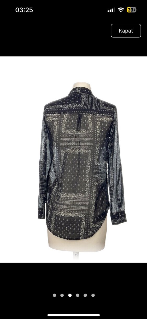 Gri Bohem Uzun Kollu Gömlek - Görsel 3