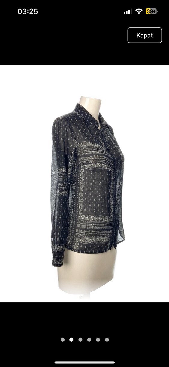 Gri Bohem Uzun Kollu Gömlek - Görsel 2