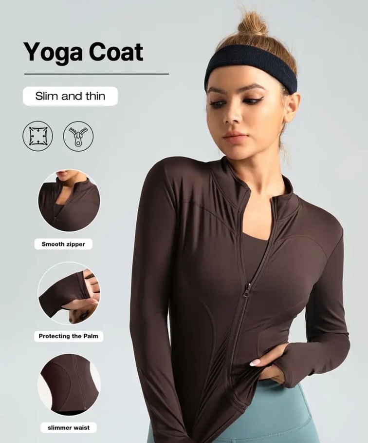 Kahverengi Fermuarlı Yüksek Yakalı Spor Üst - Görsel 3