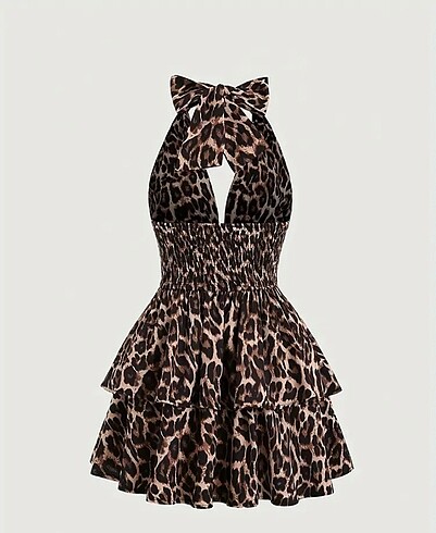 Zara Leopar desenli elbise