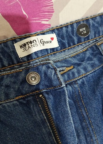 Koton Renkli Şerit Detaylı Kadın Denim Pantolon
