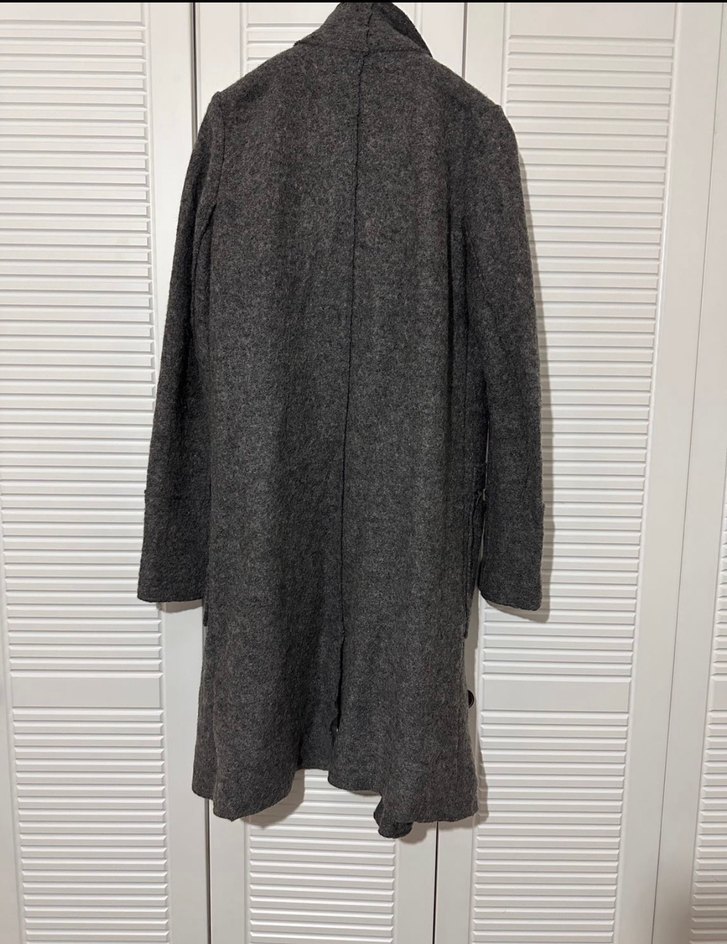 Gri Uzun Kadın Kaban - Görsel 2