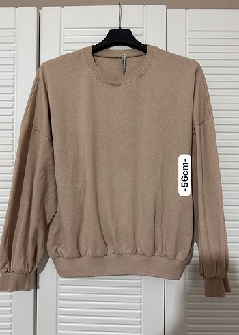 Alaçatı Bej Kadın Oversize Sweatshirt - Görsel 3