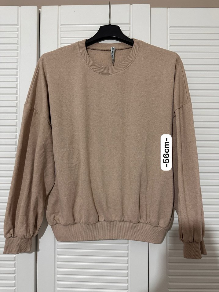 Alaçatı Bej Kadın Oversize Sweatshirt - Görsel 3