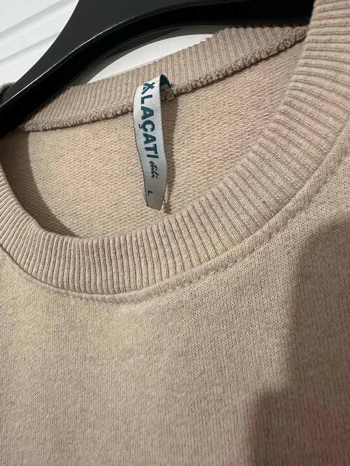 Alaçatı Bej Kadın Oversize Sweatshirt - Görsel 2