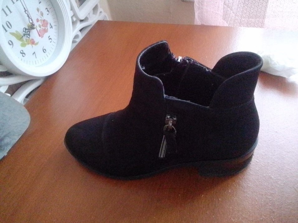 Gri Süet Tokalı Blok Topuklu Kadın Bot - Görsel 2