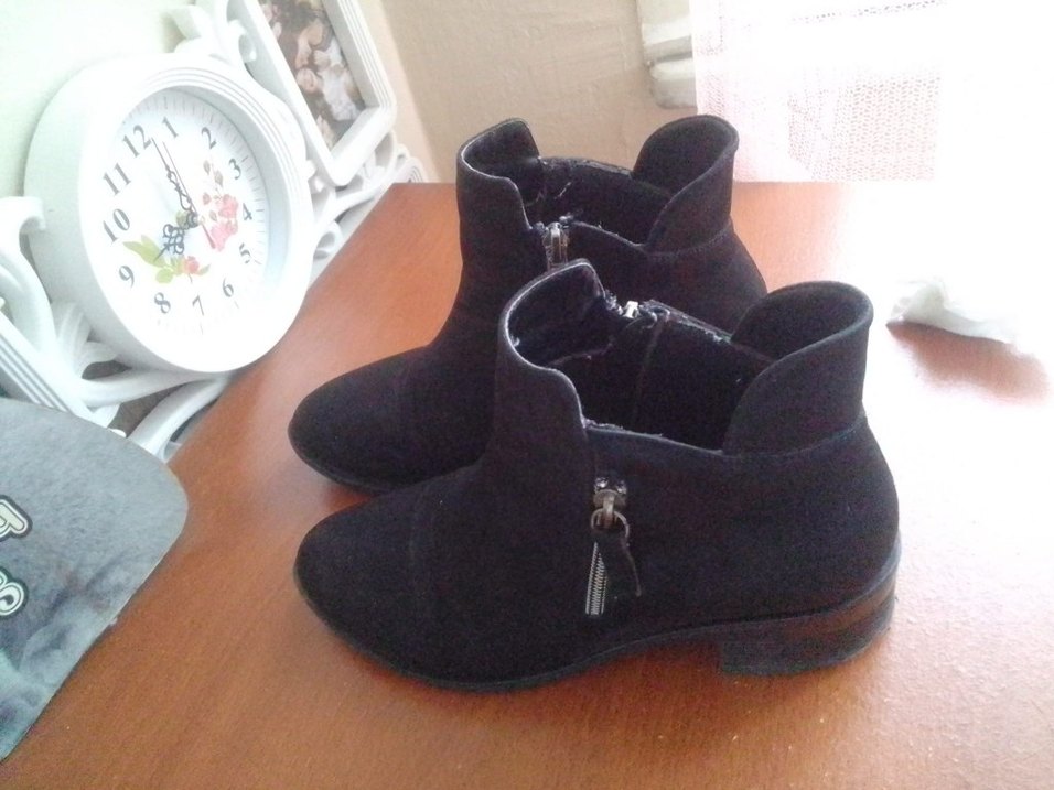 Gri Süet Tokalı Blok Topuklu Kadın Bot - Görsel 3