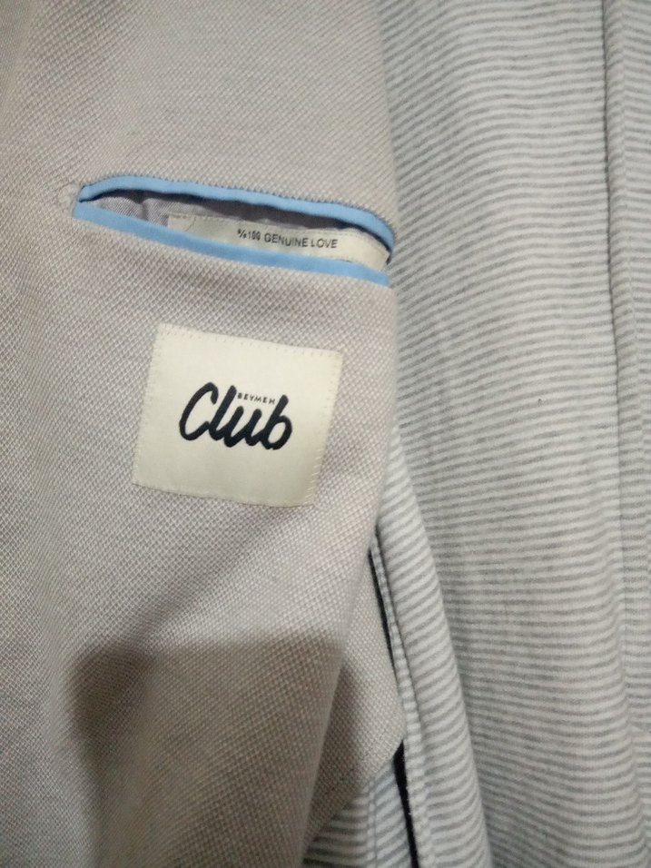 Düğmeli Beyaz Keten Erkek Ceket - Görsel 3