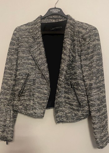 Zara Gri Kadın Midi Ceket Parıltılı
