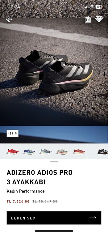 adidas adios pro 3 orjinal sıfır 37,5