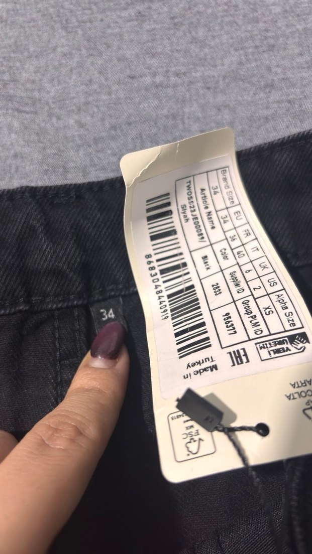 Siyah denim kadın pantolon-jean - Görsel 3