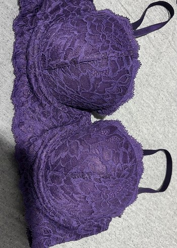 Mor ve Siyah Dantel Göğüs Sütyeni Seti - Görsel 3