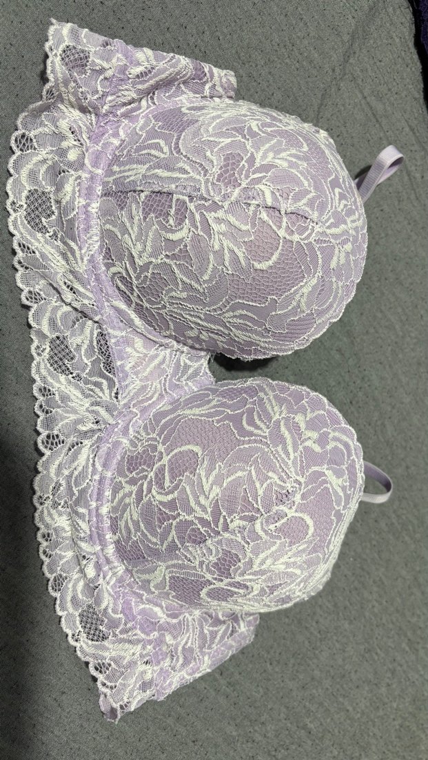 Mor ve Siyah Dantel Göğüs Sütyeni Seti - Görsel 4