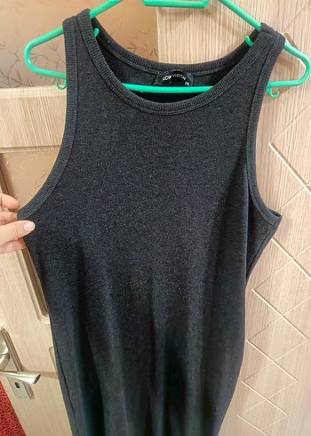 LC Waikiki Uzun Gri Kolsuz Kadın Elbise