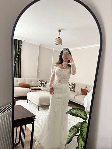 Kiralık Balık model fraklı gelinlik