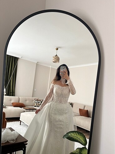 36 Beden beyaz Renk Kiralık Balık model fraklı gelinlik