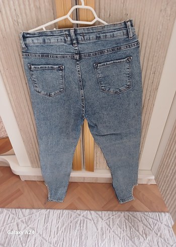 Kadın Gri Denim Midi Boy Dar Kesim Kot