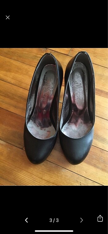 38 Beden Siyah topuklu ayakkabı