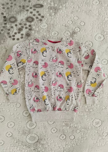 Kız Çocuk Desenli Uzun Kollu Sweatshirt