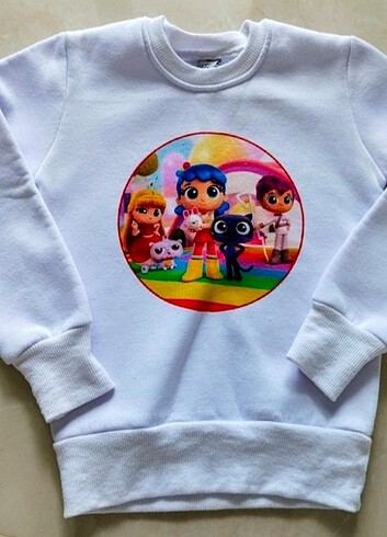 true ve arkadaşları baskılı şardonlu polar sweatshirt