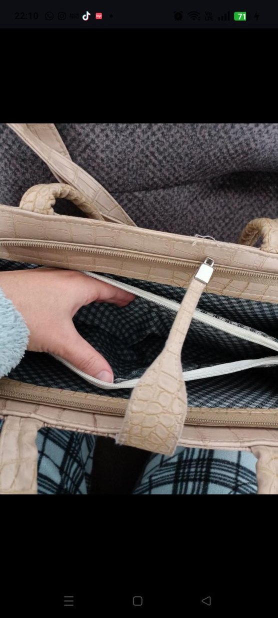 Bej (Gül kurusu) Deri Yılan Desenli Kadın Çanta - Görsel 5