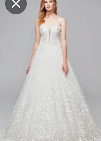 Oleg Cassini A kesim Askılı Kol Gelinlik - Görsel 8