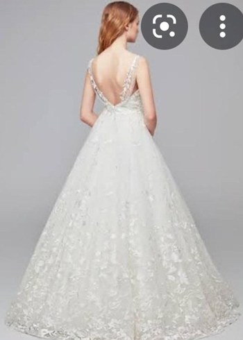 Oleg Cassini A kesim Askılı Kol Gelinlik - Görsel 7