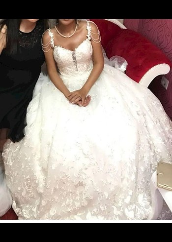 Oleg Cassini A kesim Askılı Kol Gelinlik - Görsel 4