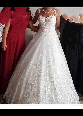 Oleg Cassini A kesim Askılı Kol Gelinlik - Görsel 5