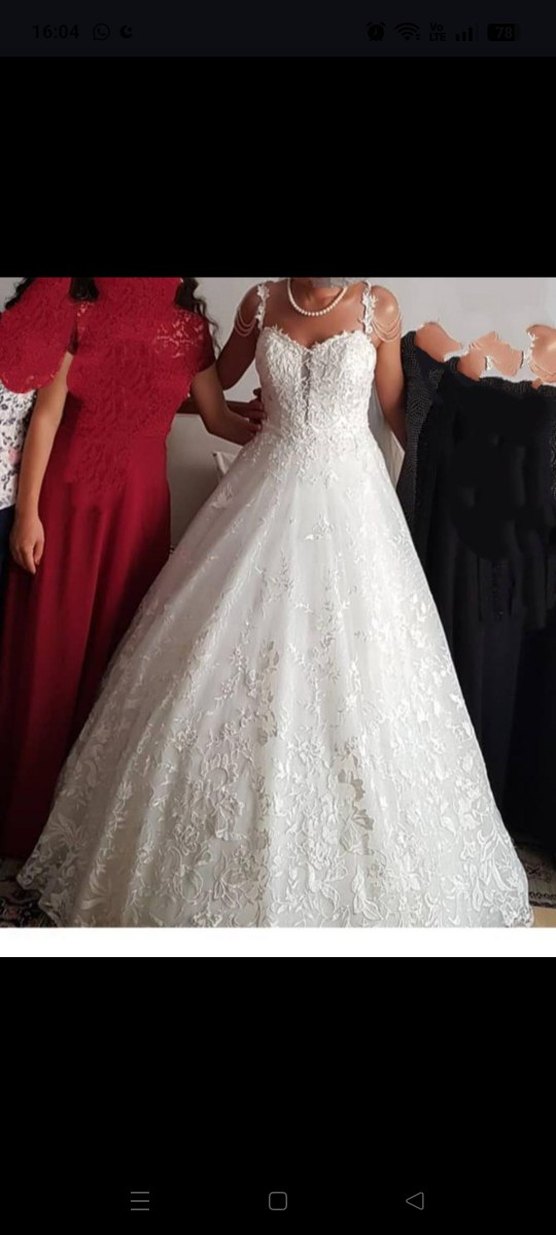 Oleg Cassini A kesim Askılı Kol Gelinlik - Görsel 5