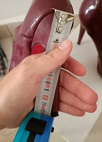 36 Beden bordo Renk bordo rugan topuklu bootie ayakkabı