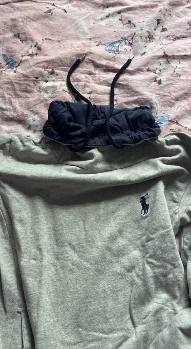 Gri Kapüşonlu kadın Sweatshirt - Görsel 3