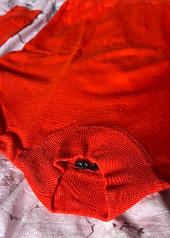 Turuncu Uzun Kollu Basic Kadın Kazak - Görsel 2