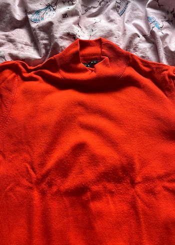 Turuncu Uzun Kollu Basic Kadın Kazak - Görsel 5