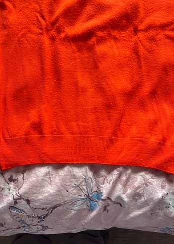 Turuncu Uzun Kollu Basic Kadın Kazak - Görsel 3