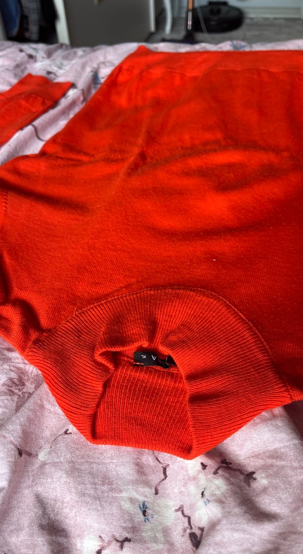 Turuncu Uzun Kollu Basic Kadın Kazak - Görsel 2