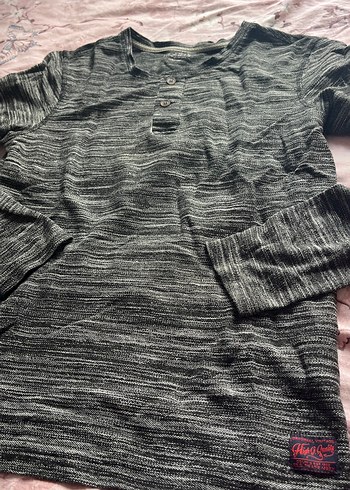 Gri Erkek Uzun Kollu Düğmeli Tişört - Görsel 3