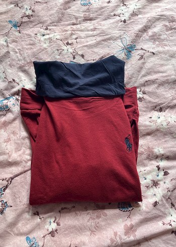 Bordo Uzun Kollu Yaka Fermuarlı Sweatshirt - Görsel 3